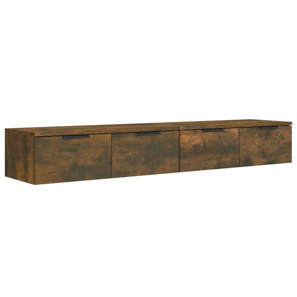 vidaXL Väggskåp 2 st rökfärgad ek 68x30x20 cm konstruerat trä