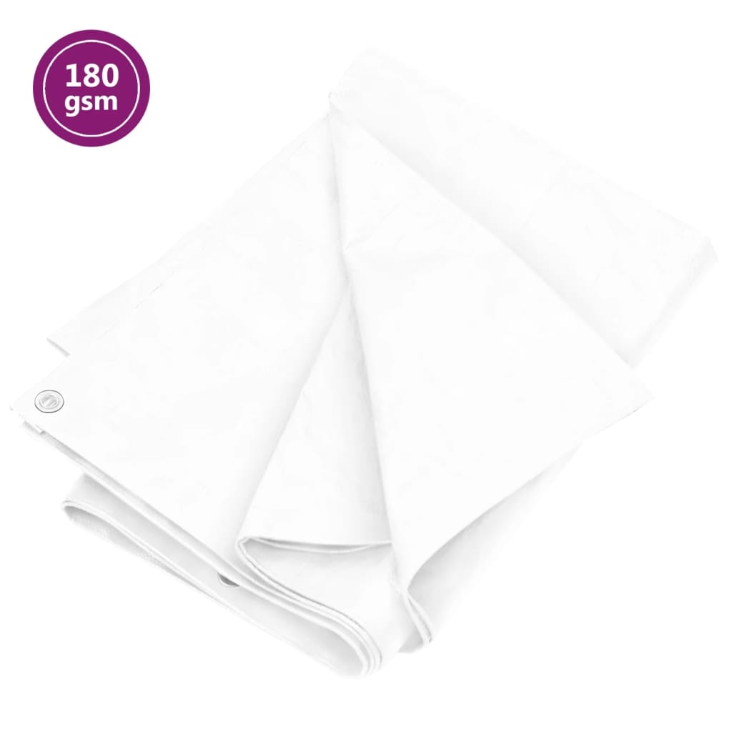 vidaXL Presenning 180 g/m² 6x10 m vit HDPE