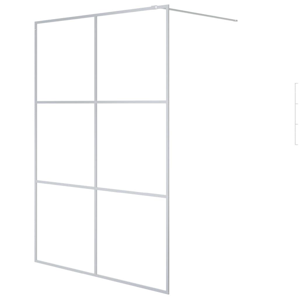 vidaXL Duschvägg silver 140x195 cm klart ESG-glas