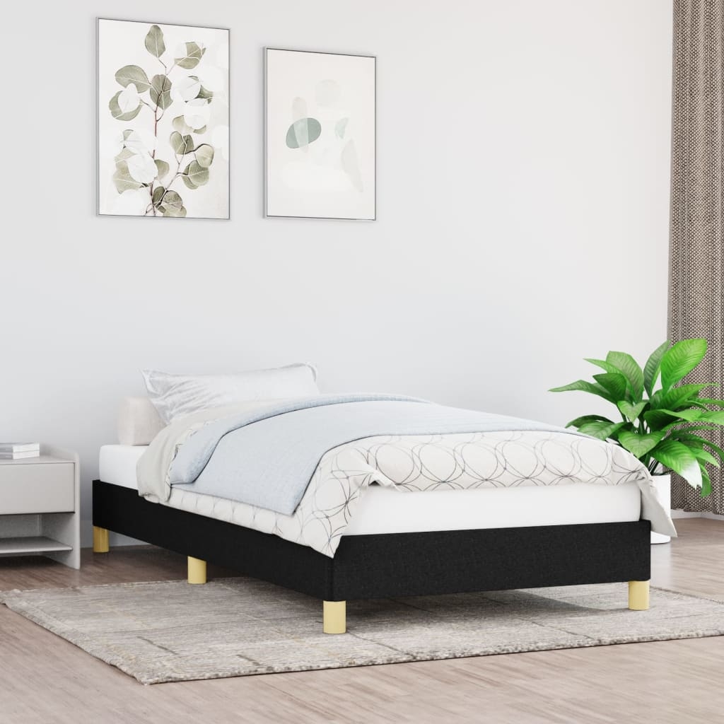 vidaXL Sängram svart 100x200 cm tyg