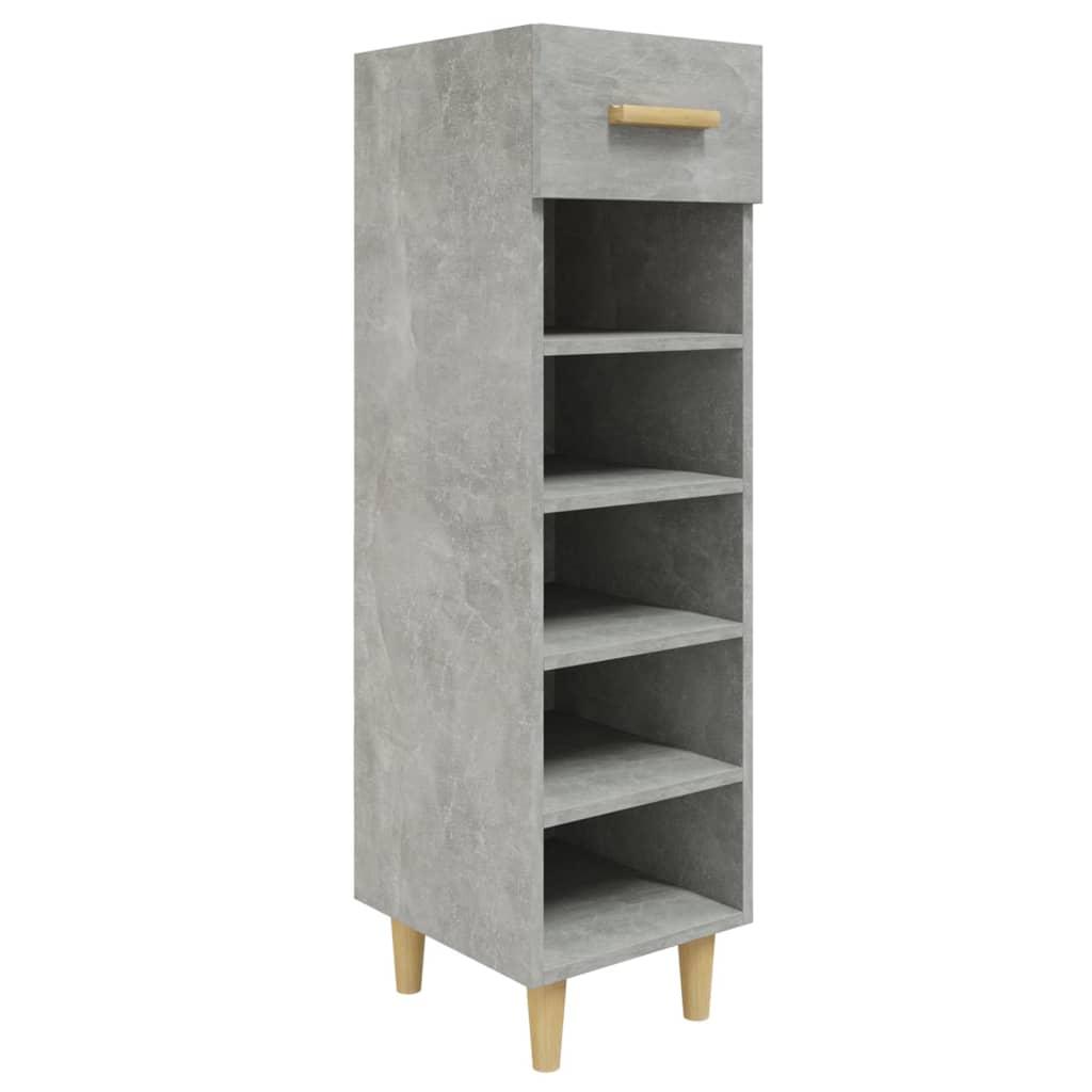 vidaXL Skoskåp betonggrå 30x35x105 cm konstruerat trä