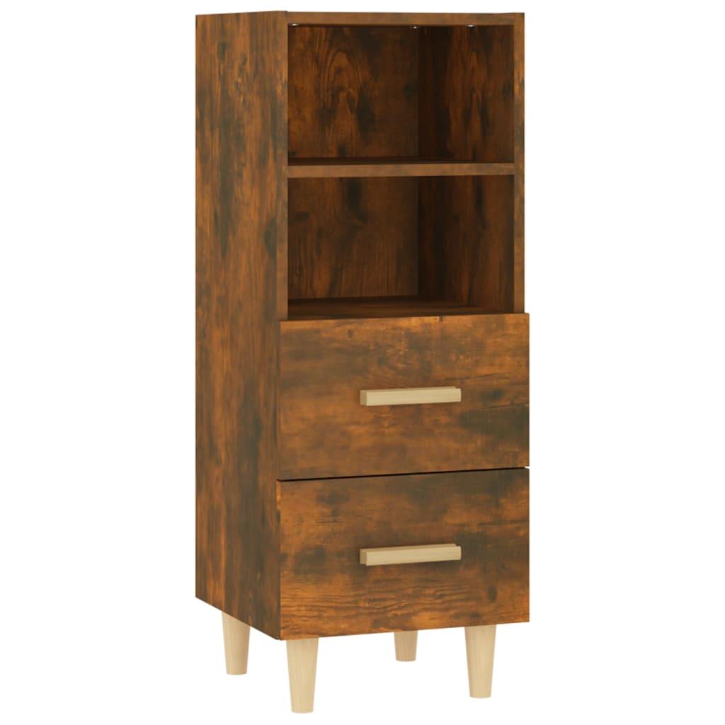 vidaXL Skänk rökfärgad ek 34,5x34x90 cm konstruerat trä