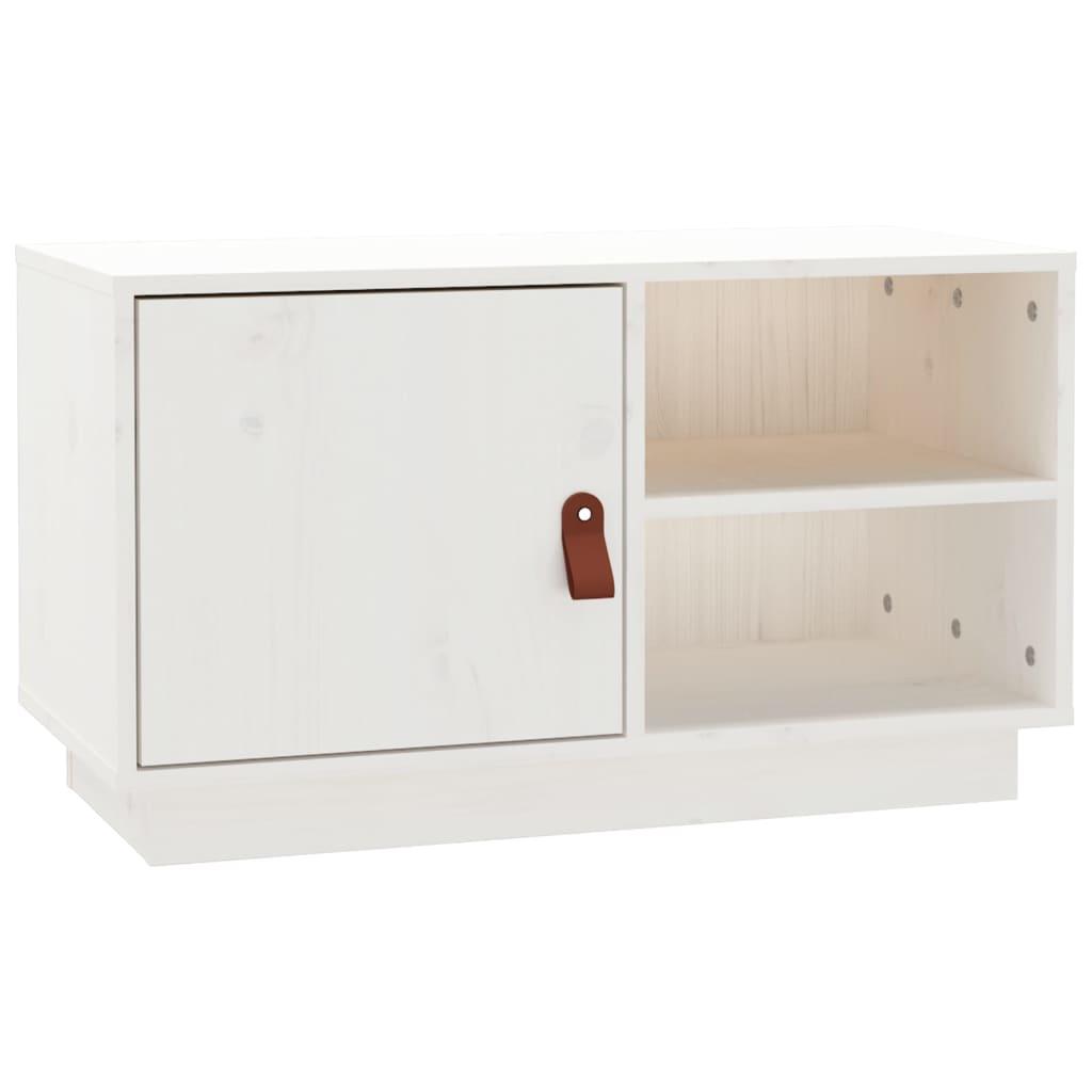 vidaXL Tv-bänk vit 70x34x40 cm massiv furu