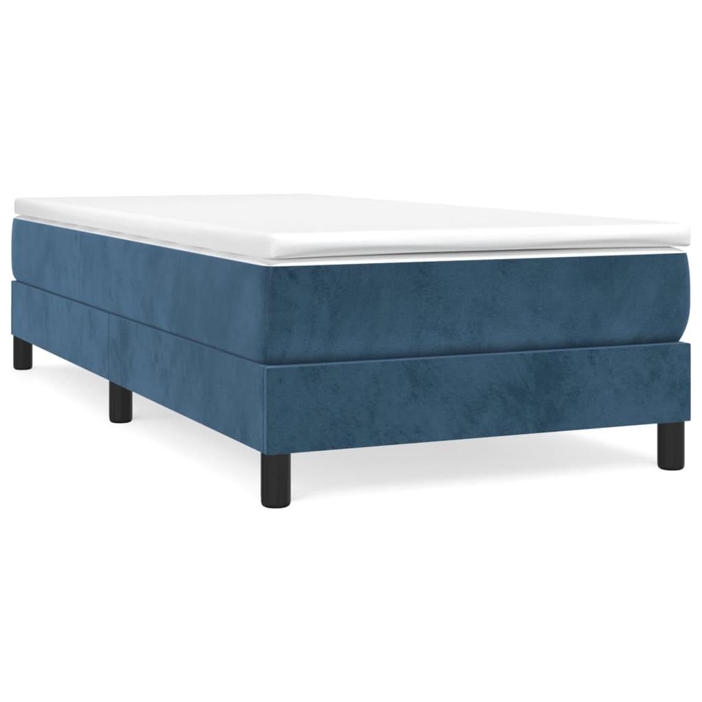vidaXL Sängram mörkblå 90x200 cm sammet