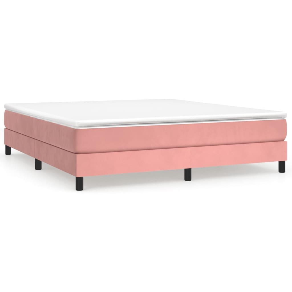 vidaXL Sängram rosa 160x200 cm sammet