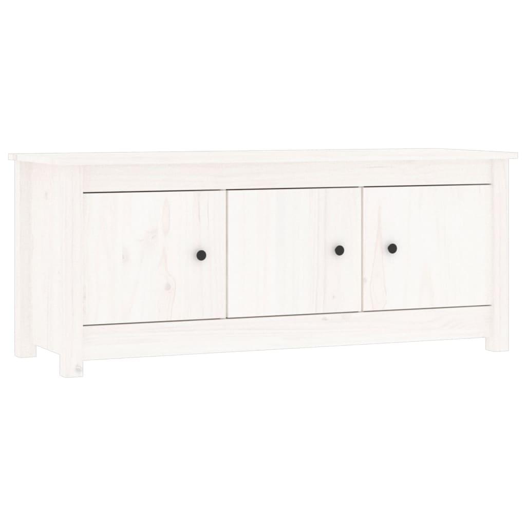vidaXL Skoskåp vit 110x38x45,5 cm massiv furu