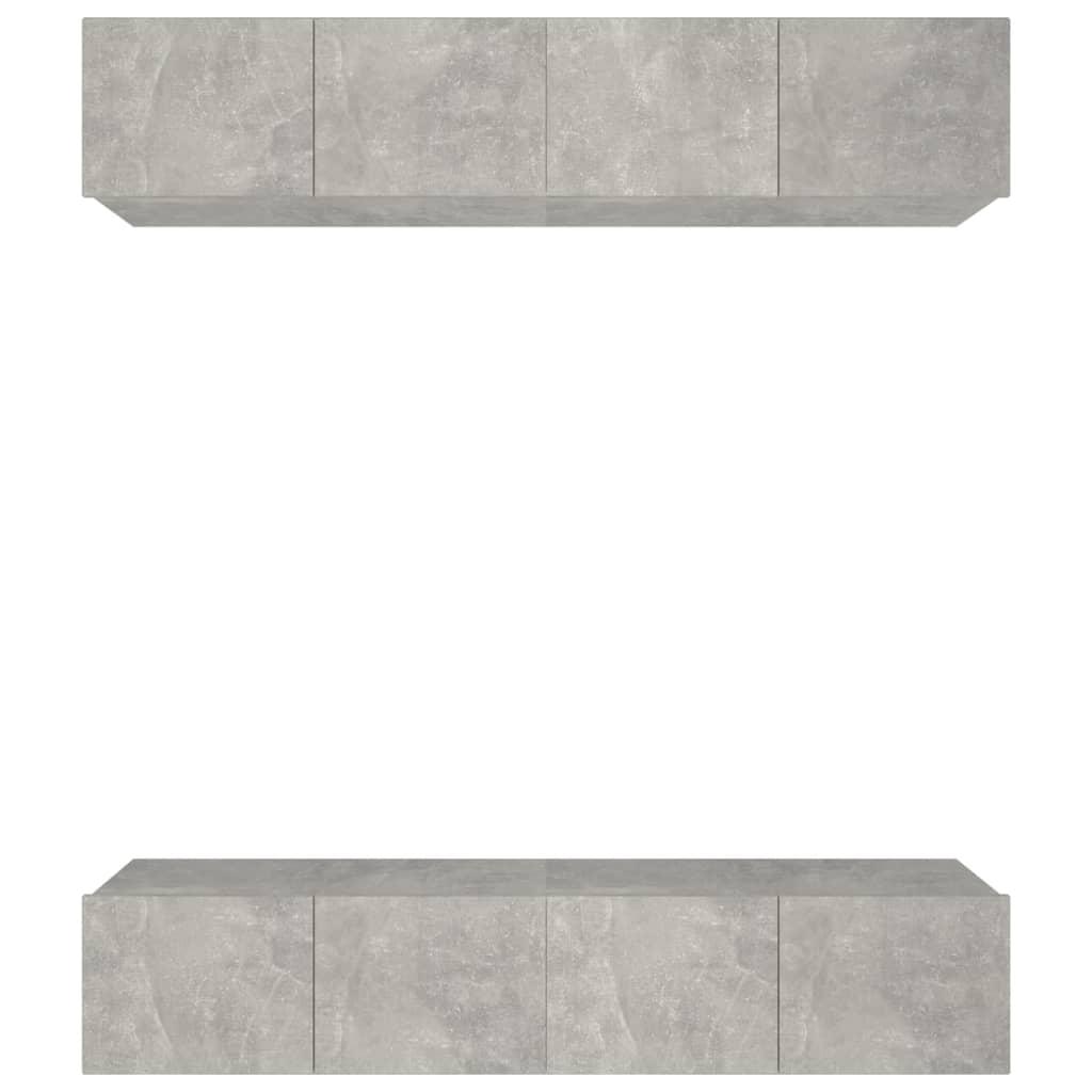 vidaXL Tv-skåp 4 st betonggrå 80x30x30 cm konstruerat trä