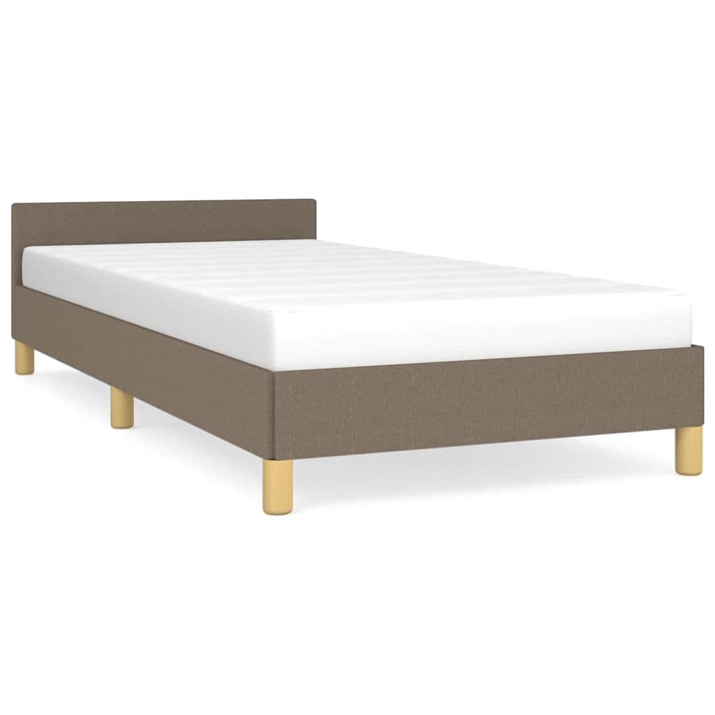 vidaXL Sängram utan madrass taupe 100x200 cm tyg