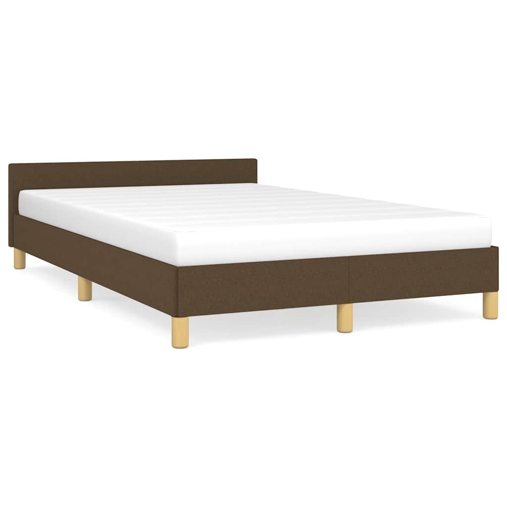 vidaXL Sängram utan madrass mörkbrun 120x200 cm tyg