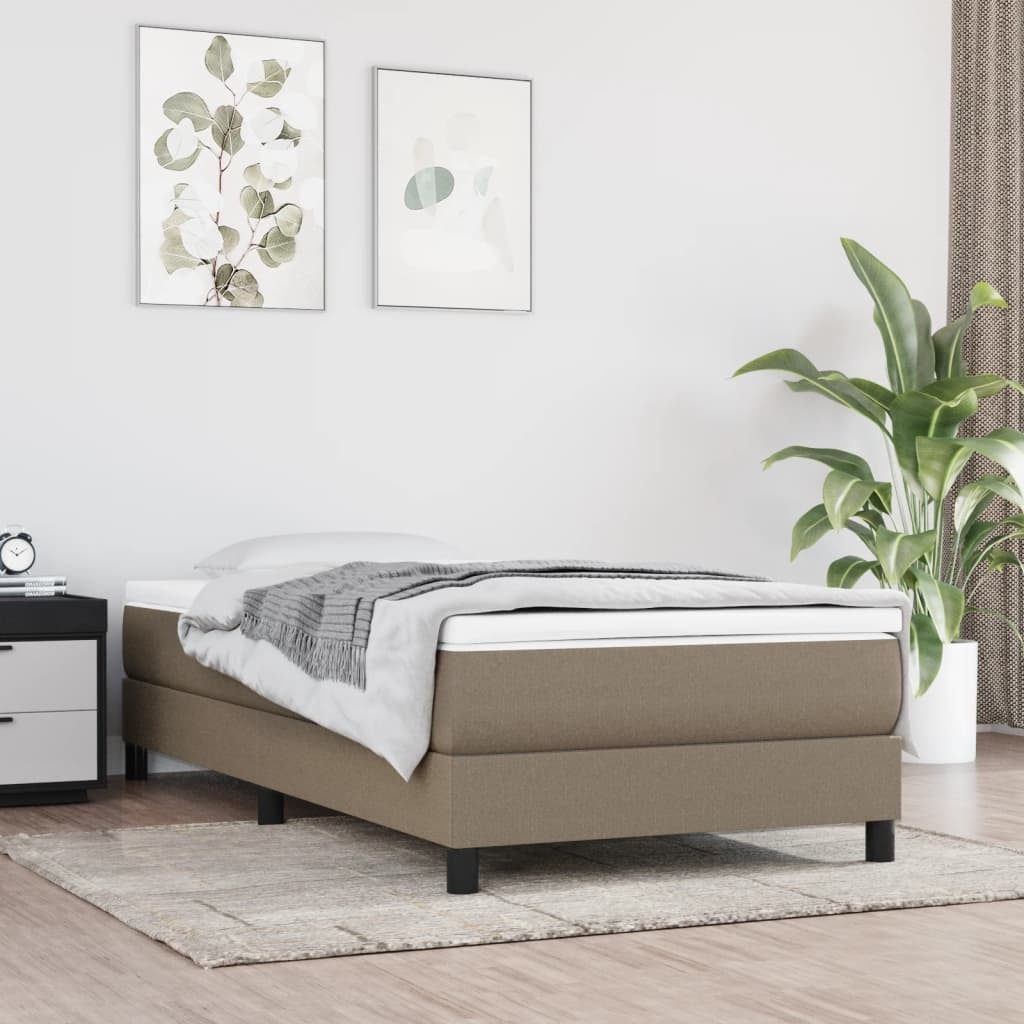 vidaXL Sängram taupe tyg 100x200 cm