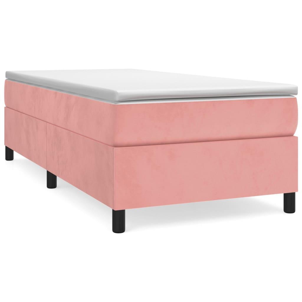 vidaXL Sängram rosa 90x200 cm sammet