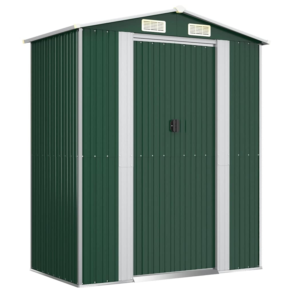 vidaXL Trädgårdsskjul grön 192x108x223 cm galvaniserat stål