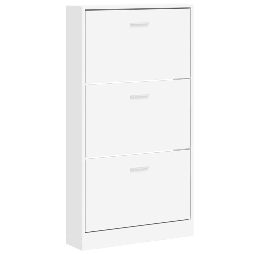 vidaXL Skoskåp vit 59x17x108 cm konstruerat trä