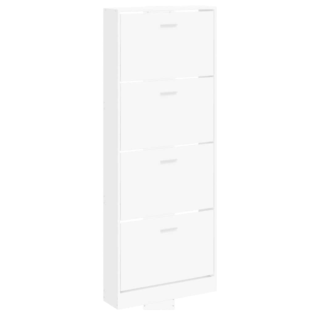 vidaXL Skoskåp vit 59x17x150 cm konstruerat trä