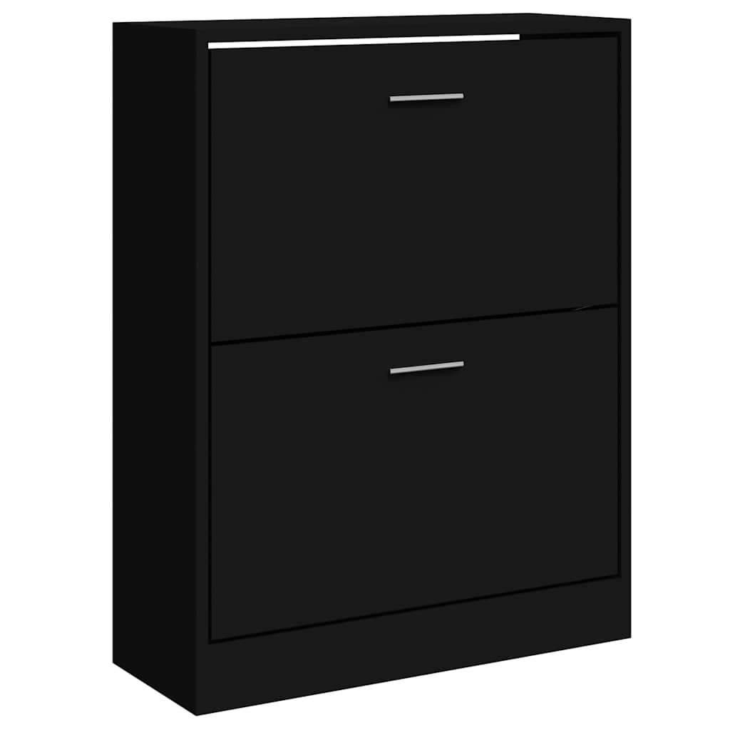 vidaXL Skoskåp svart 63x24x81 cm konstruerat trä