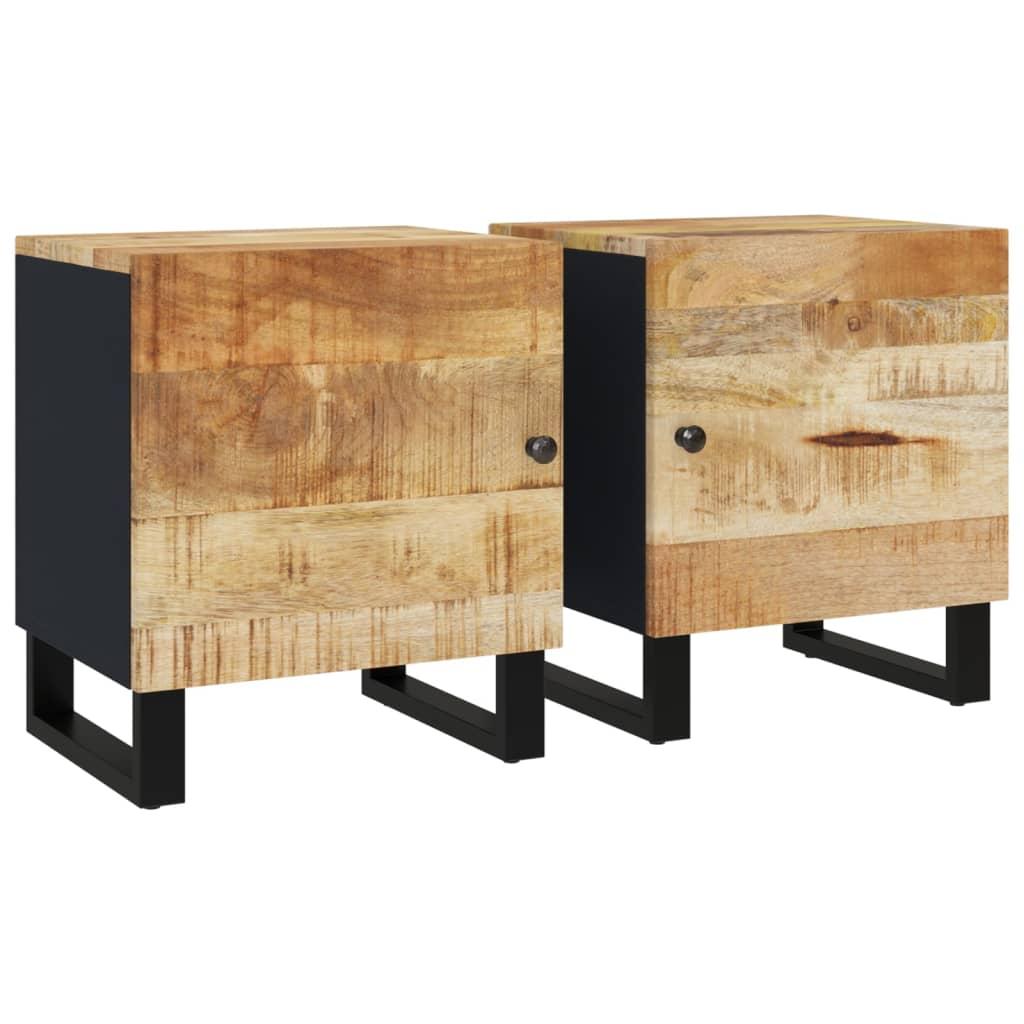 vidaXL Nattduksbord 2 st 40x33x46 cm massivt mangoträ