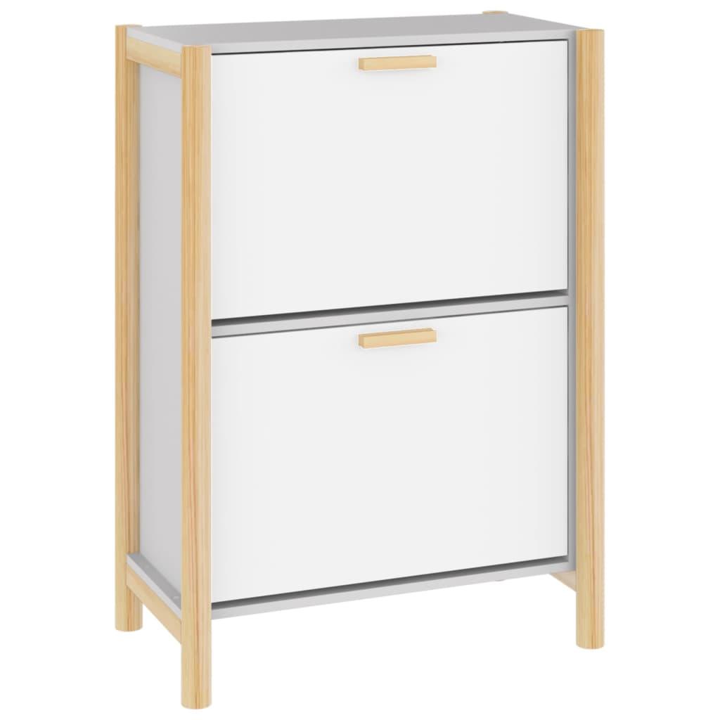 vidaXL Skoskåp vit 57,5x33x80 cm konstruerat trä