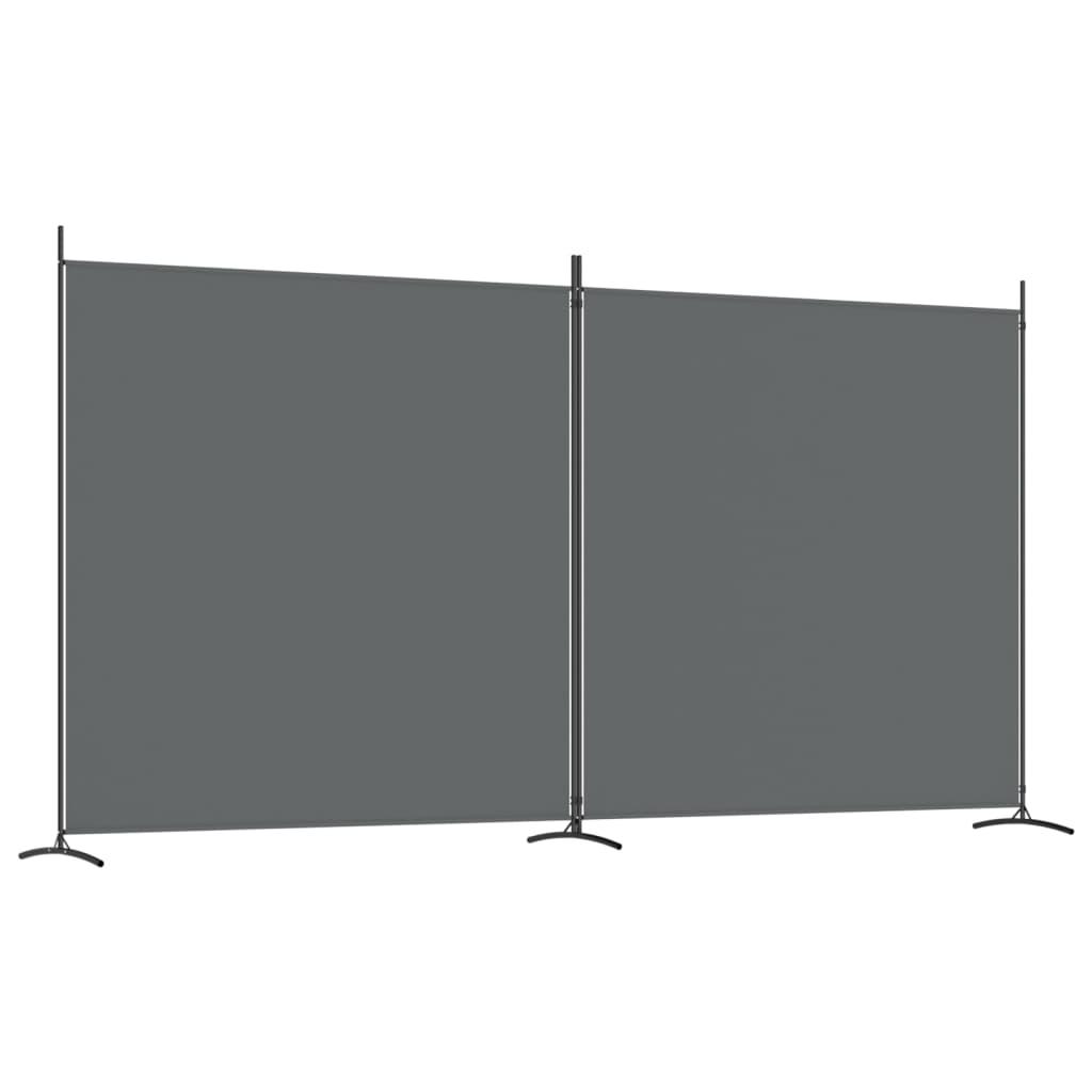 vidaXL Rumsavdelare 2 paneler antracit 348x180 cm tyg
