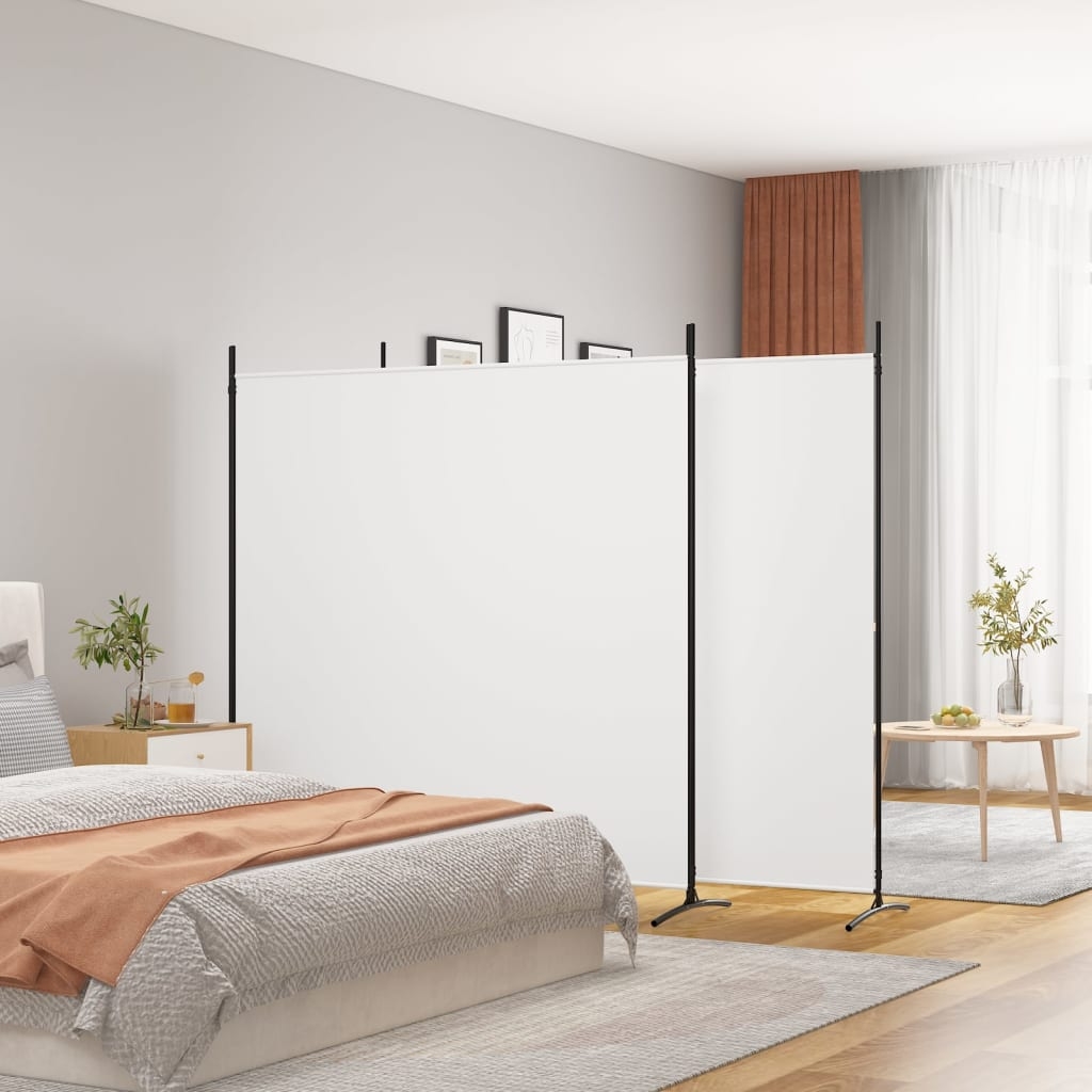 vidaXL 3-paneelinen Tilanjakaja valkoinen 525x180 cm kangas