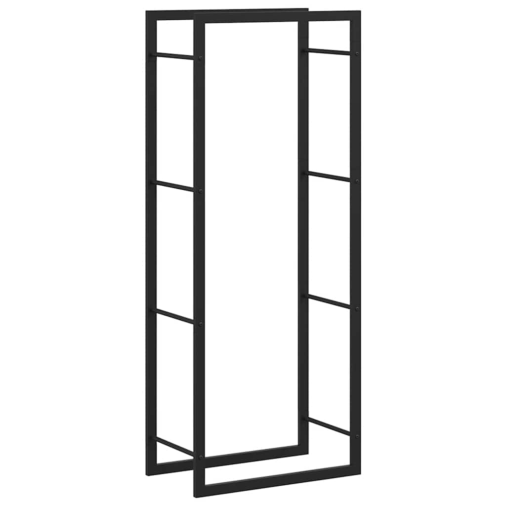 vidaXL Polttopuuteline mattamusta 50x28x132 cm teräs