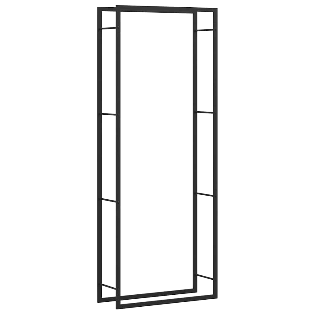vidaXL Vedhylle matt svart 80x28x222 cm stål