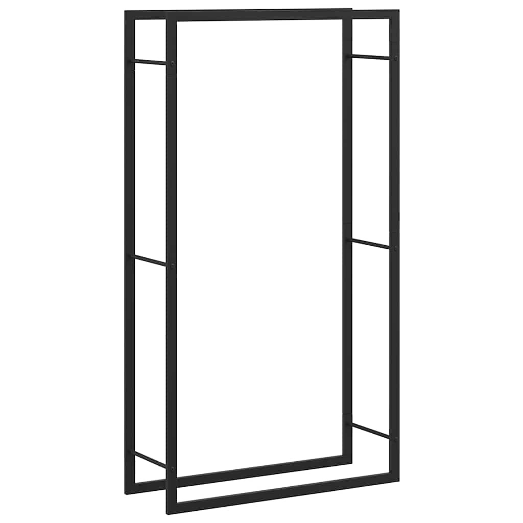 vidaXL Vedhylle matt svart 80x28x154 cm stål