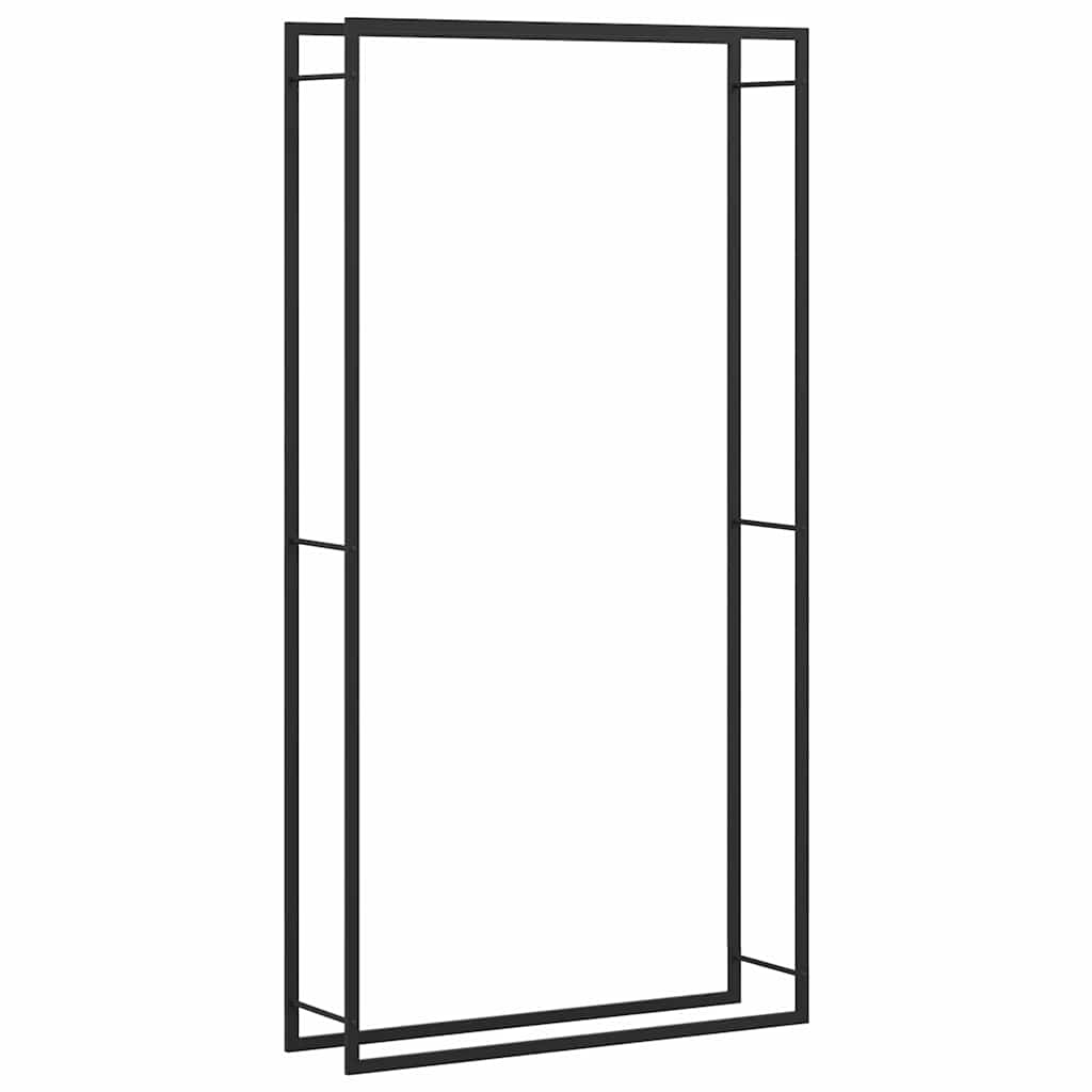 vidaXL Vedstativ matt svart 110x28x214 cm stål