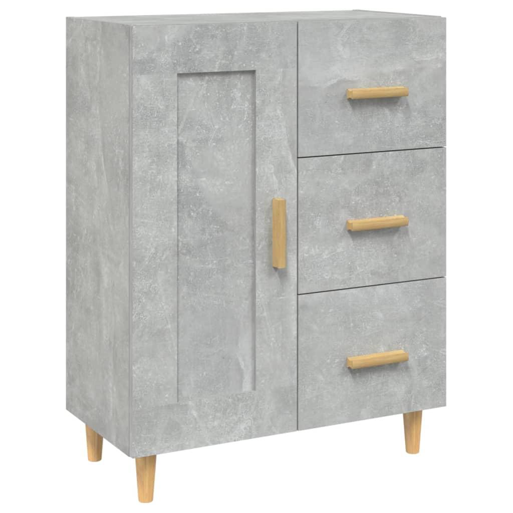 vidaXL Skänk betonggrå 69,5x34x90 cm konstruerat trä