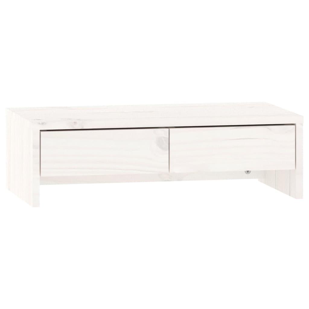 vidaXL Skärmställ vit 50x27x15 cm massiv furu