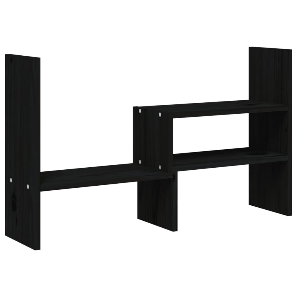 vidaXL Skärmställ svart (39-72)x17x43 cm massiv furu