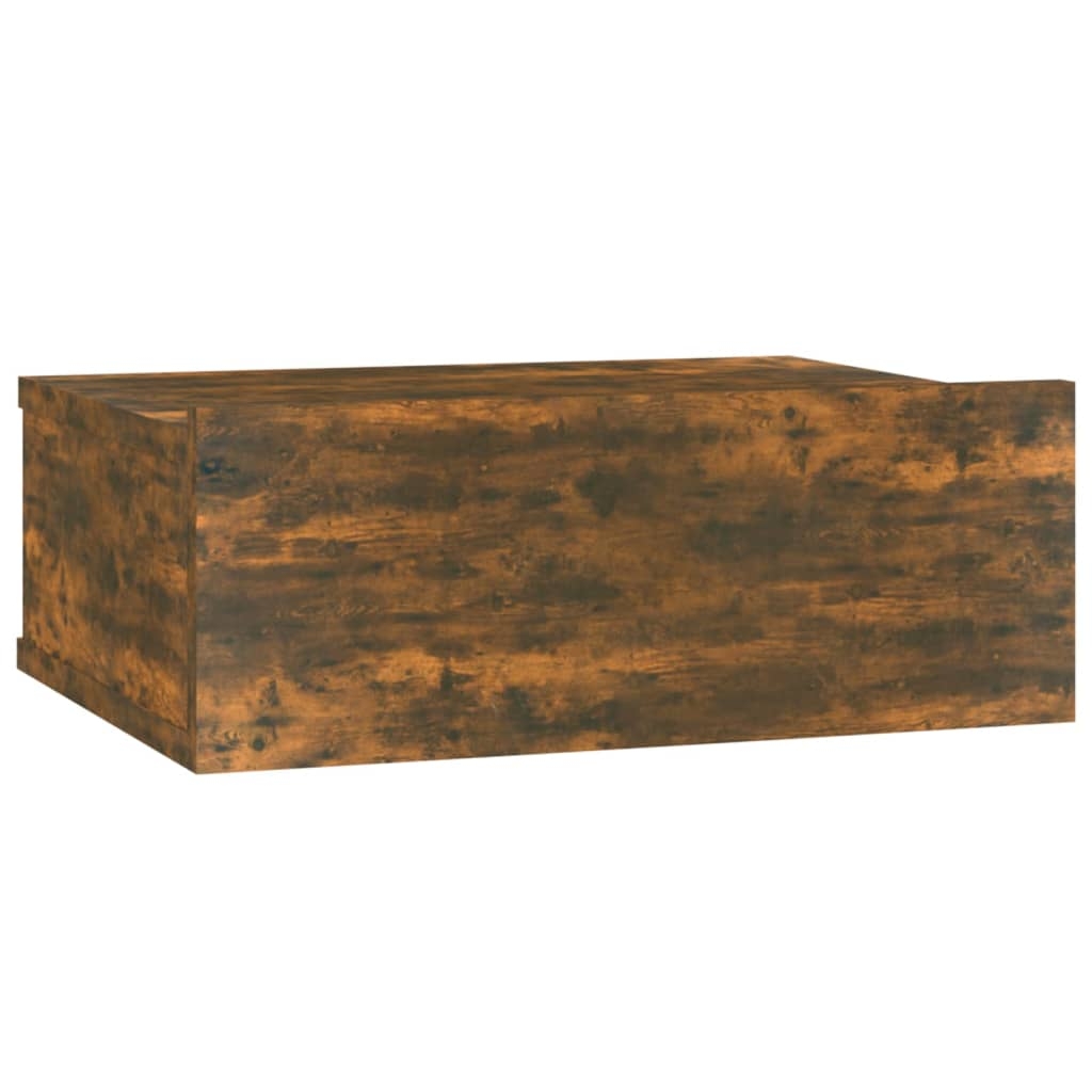 vidaXL Svävande sängbord rökfärgad ek 40x30x15 cm konstruerat trä