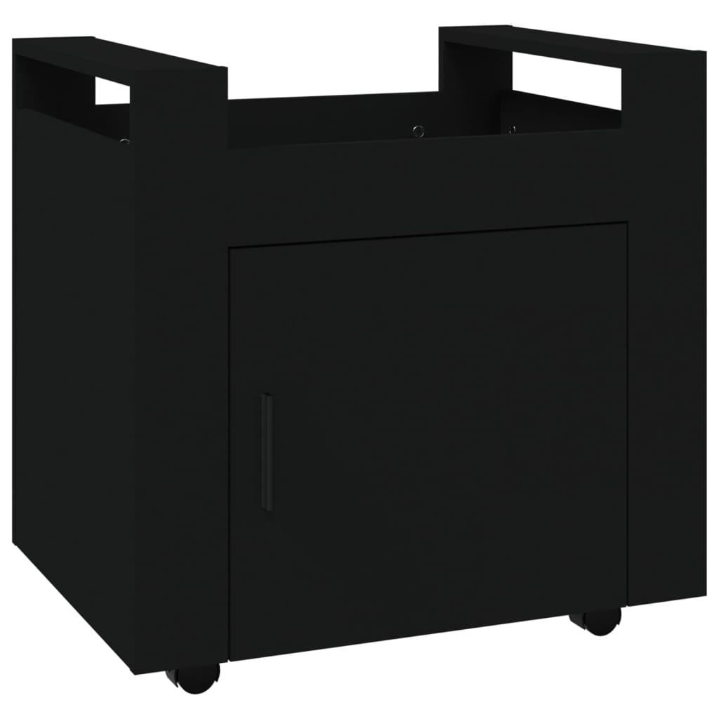 vidaXL Skrivbordsvagn svart 60x45x60 cm konstruerat trä
