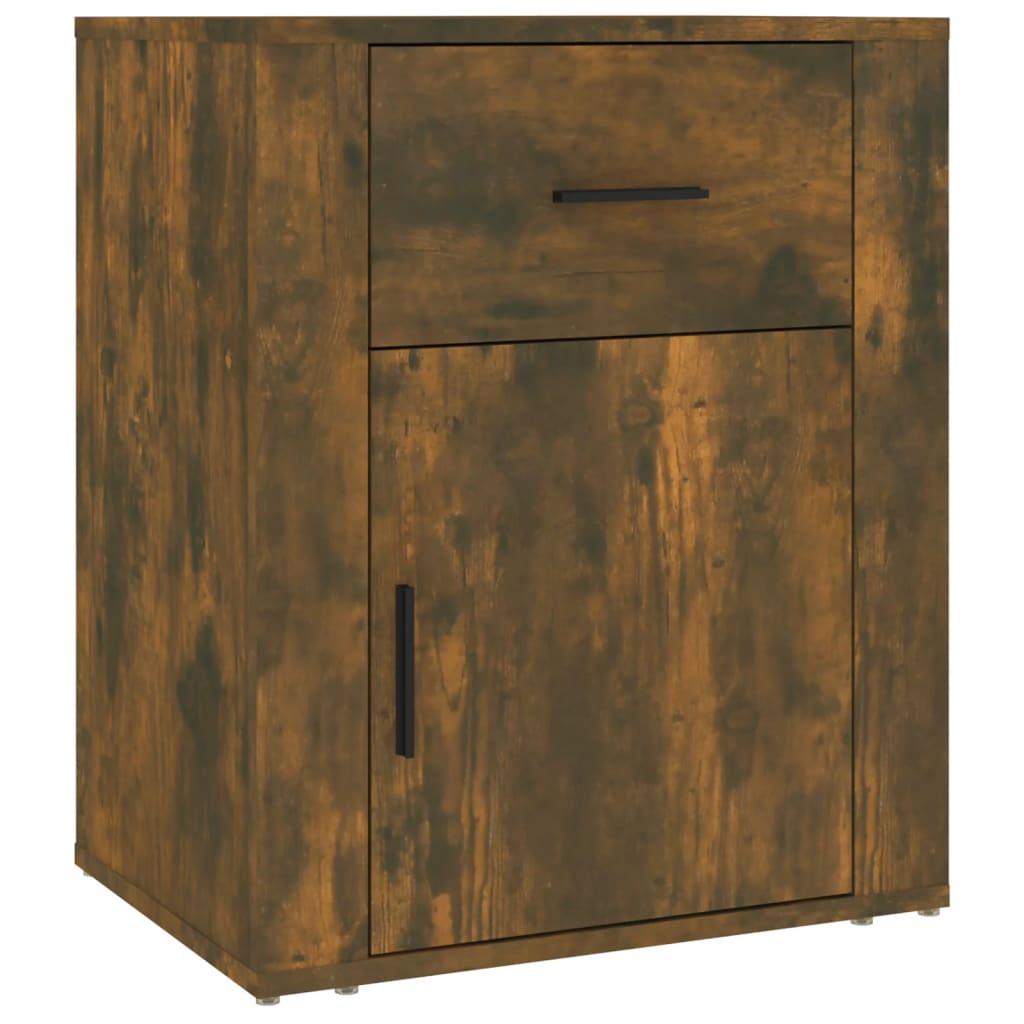 vidaXL Sängbord rökfärgad ek 50x36x60 cm konstruerat trä