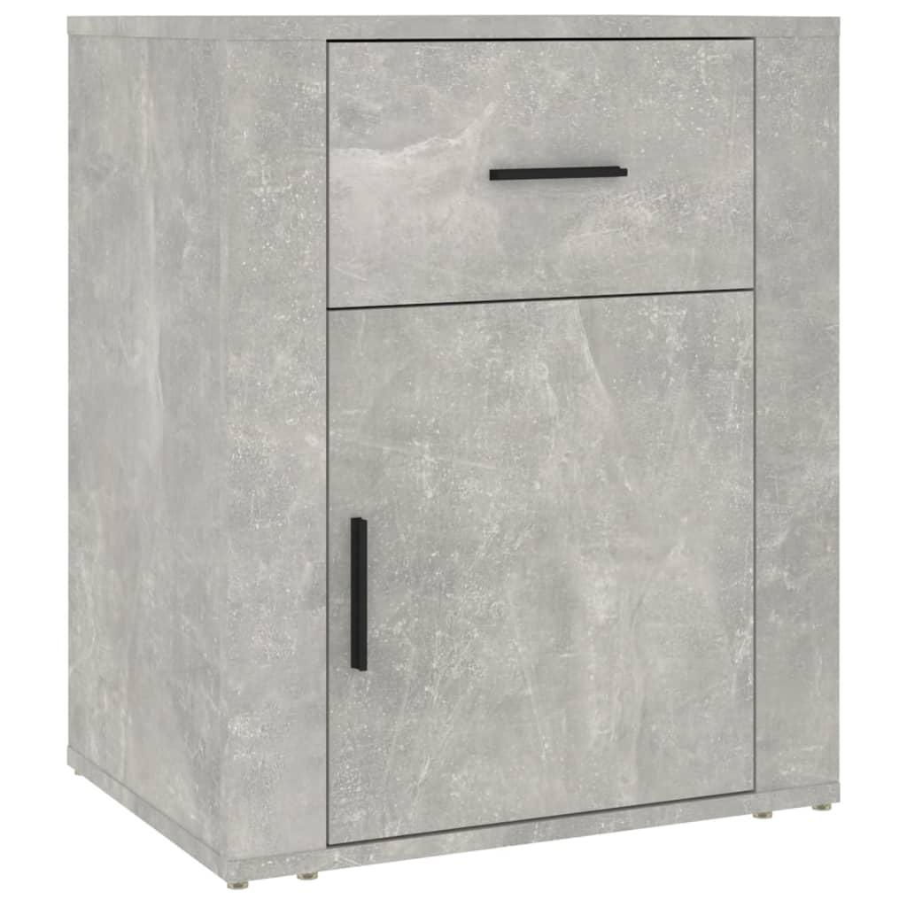 vidaXL Sängbord betonggrå 50x36x60 cm konstruerat trä