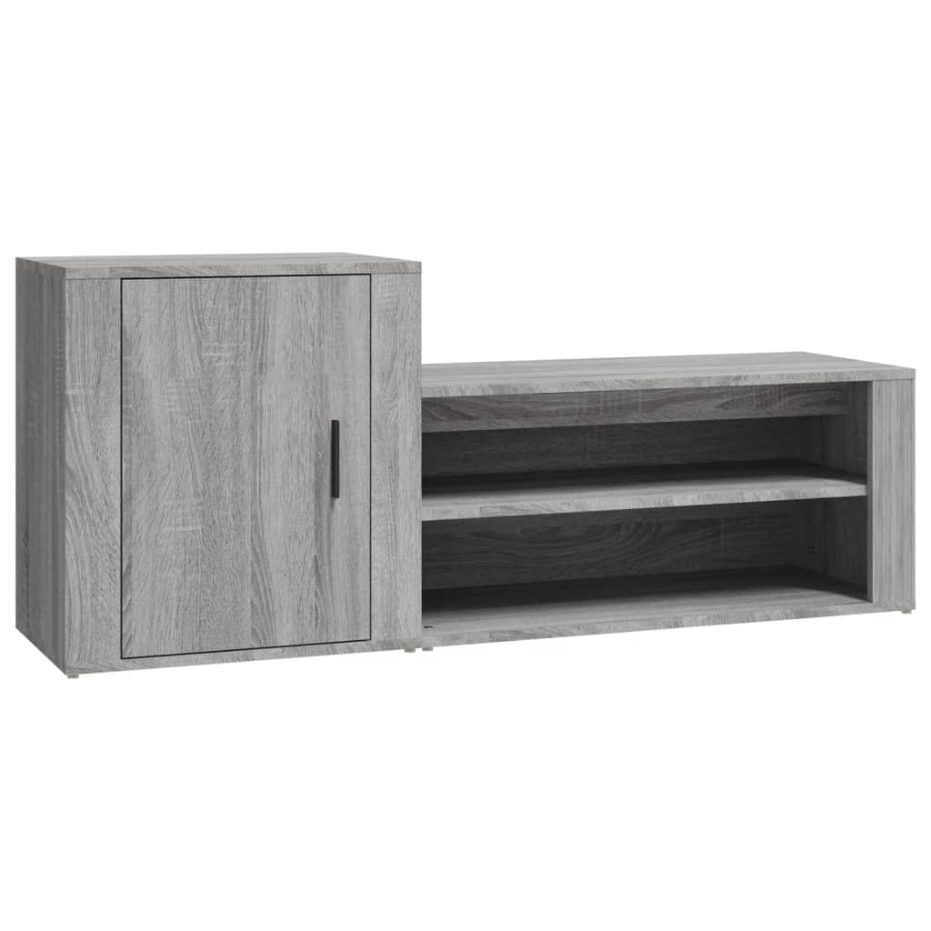 vidaXL Skoskåp grå sonoma 130x35x54 cm konstruerat trä