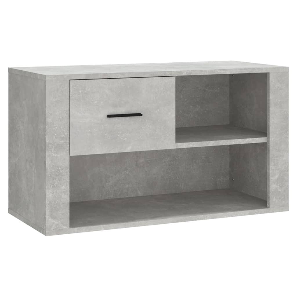vidaXL Skoskåp betonggrå 80x35x45 cm konstruerat trä