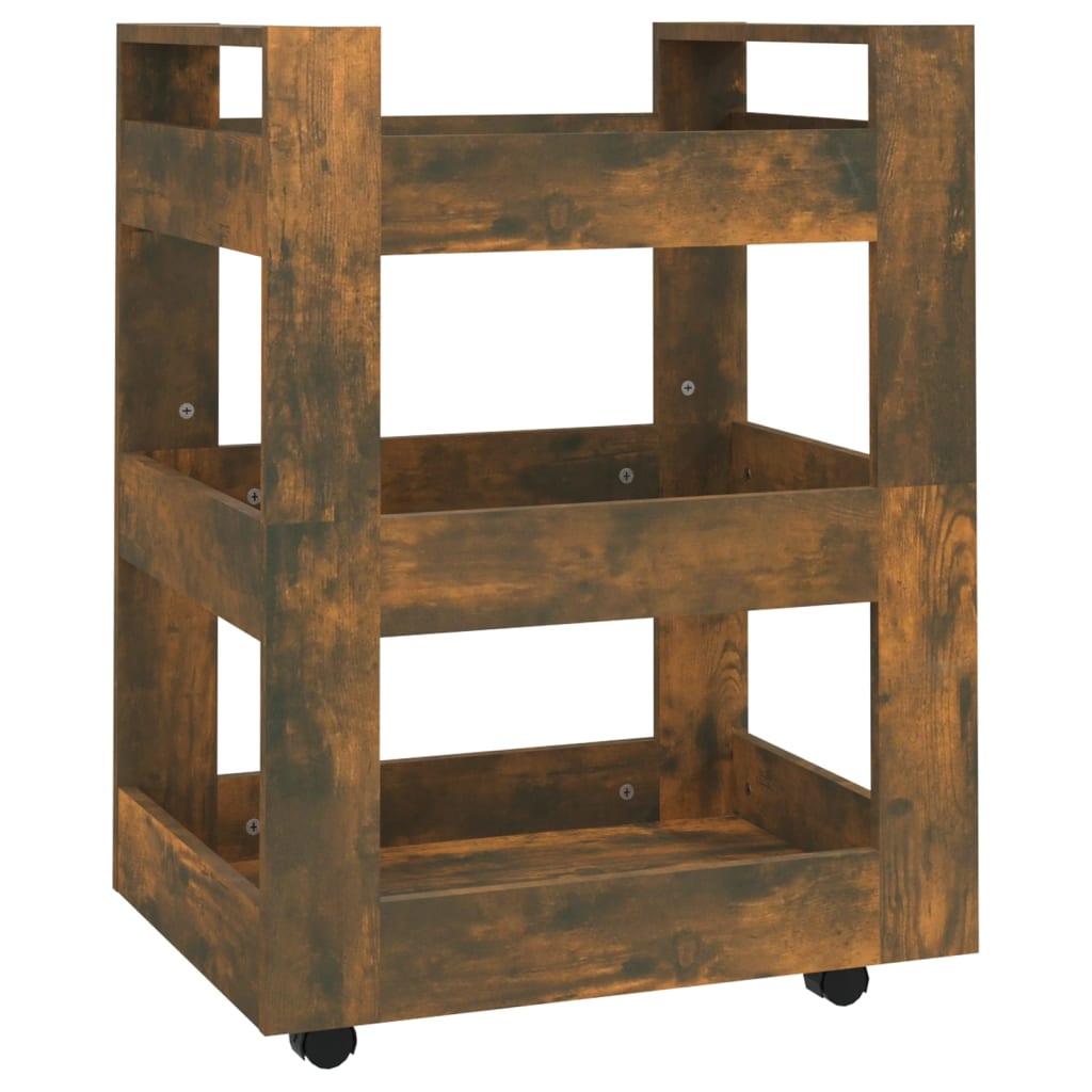 vidaXL Köksvagn rökfärgad ek 60x45x80 cm konstruerat trä