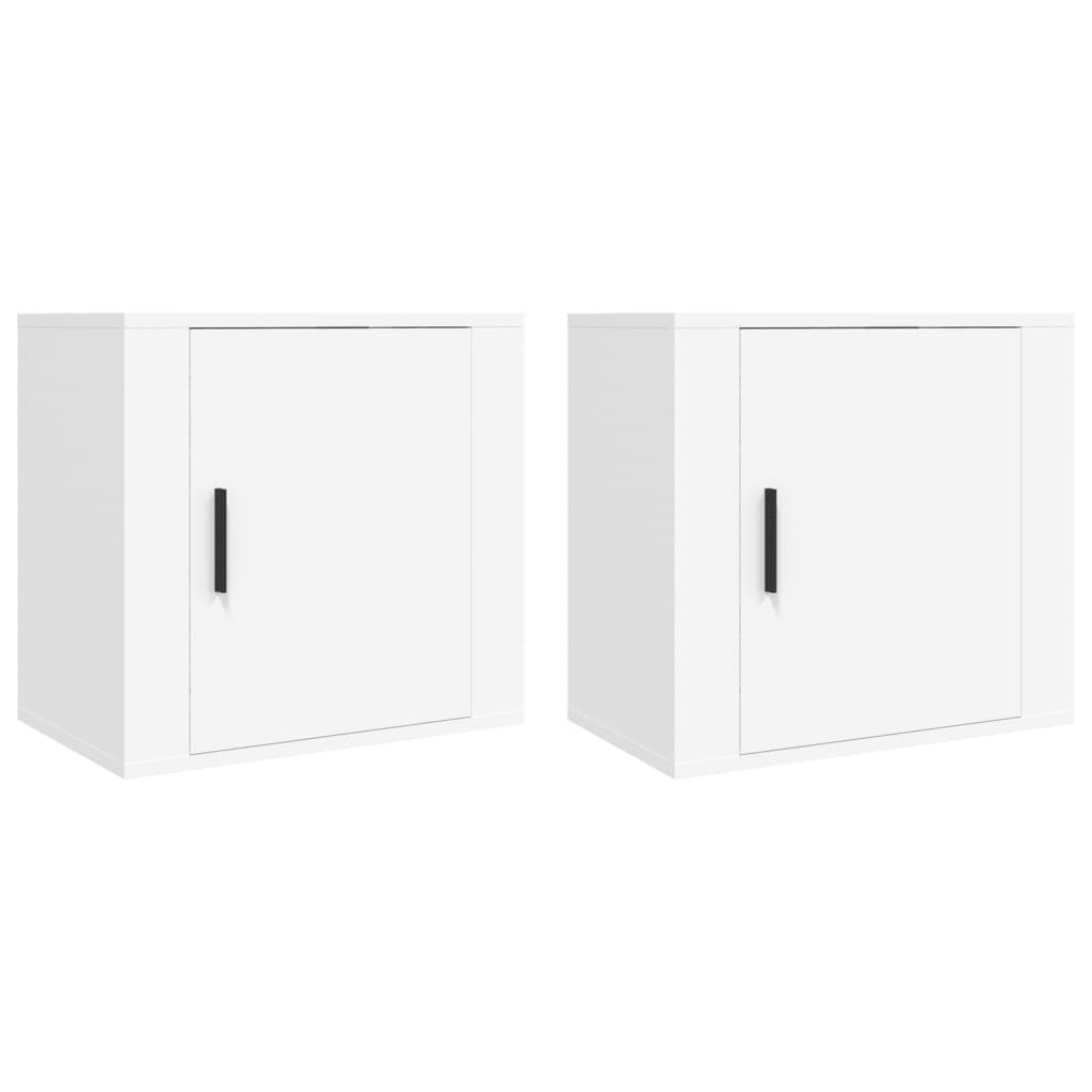 vidaXL Väggmonterade sängbord 2 st vit 50x30x47 cm