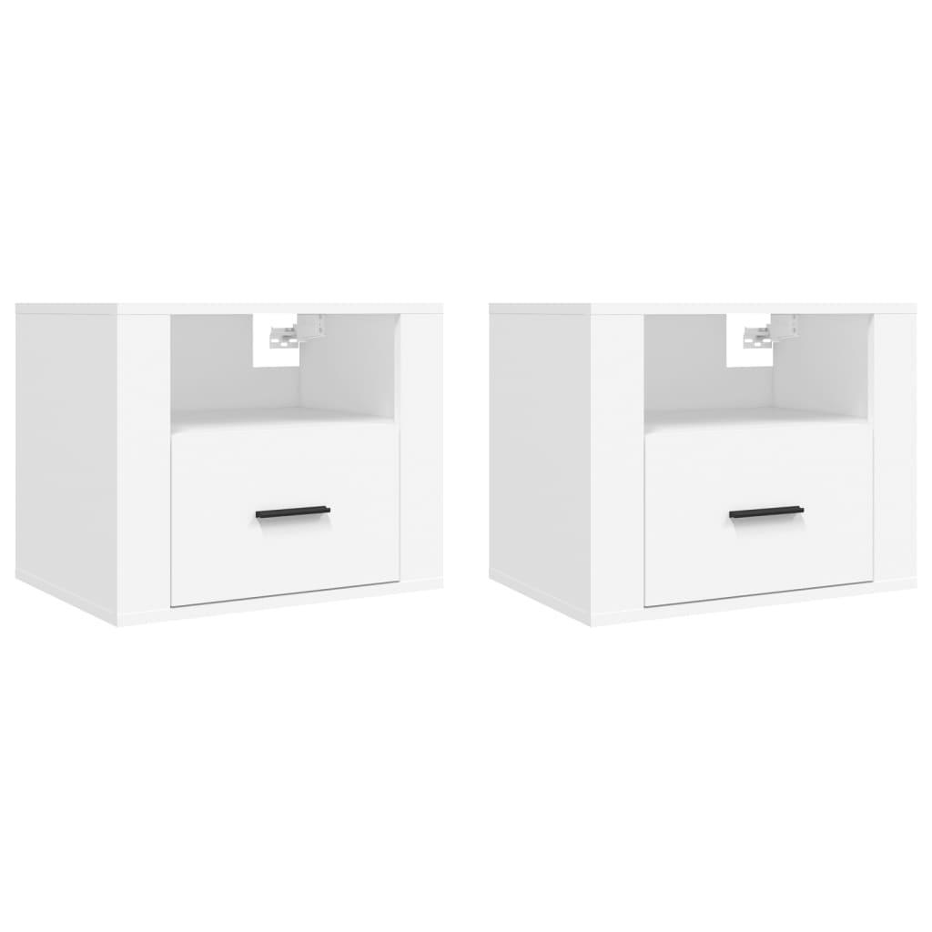 vidaXL Väggmonterade sängbord 2 st vit 50x36x40 cm