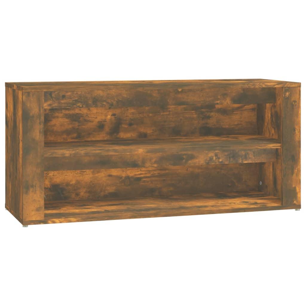 vidaXL Skohylla rökfärgad ek 100x35x45 cm konstruerat trä