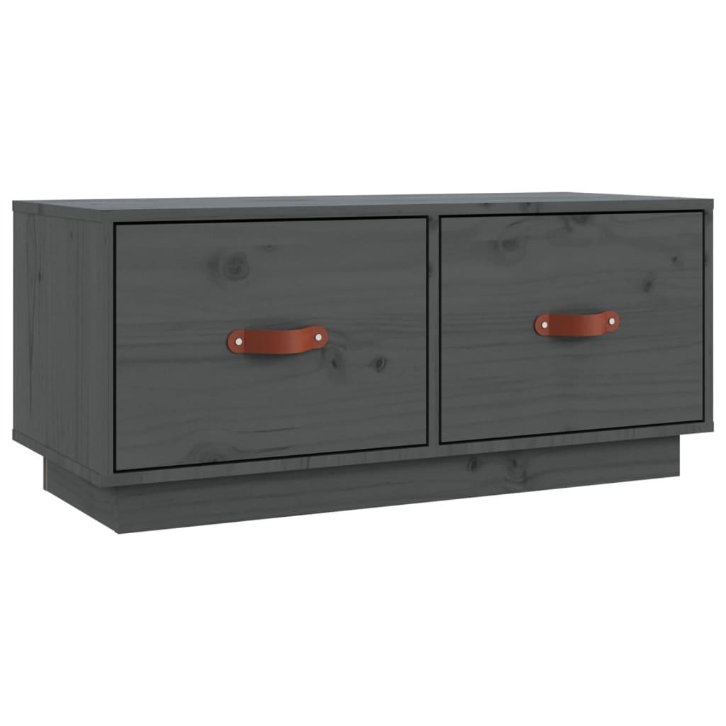 vidaXL Tv-bänk grå 80x34x35 cm massiv furu