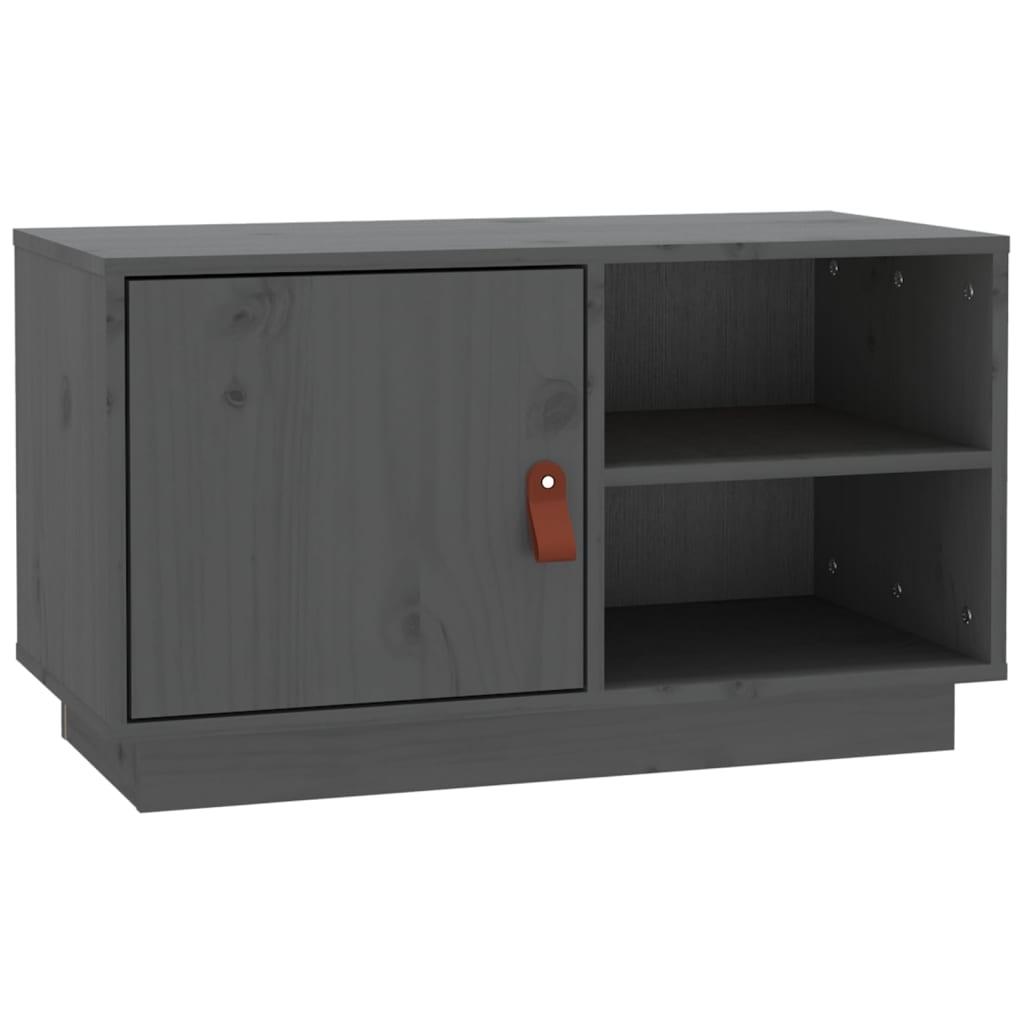 vidaXL Tv-bänk grå 70x34x40 cm massiv furu