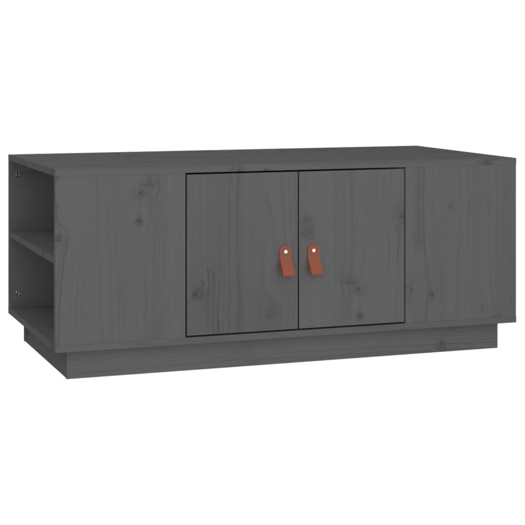vidaXL Soffbord grå 100x50x41 cm massiv furu