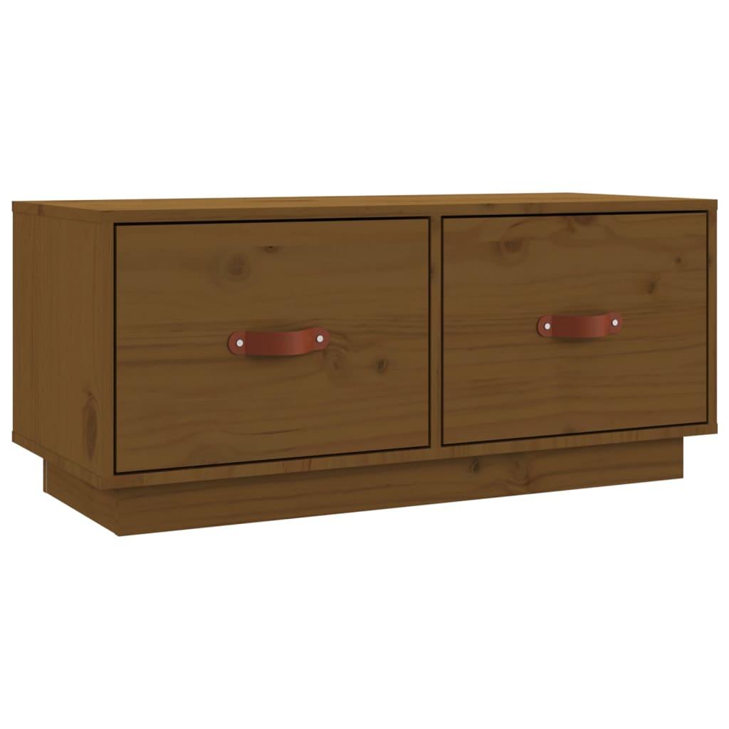 vidaXL Tv-bänk honungsbrun 80x34x35 cm massiv furu
