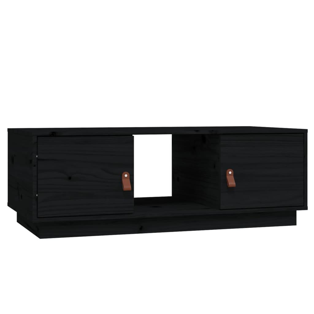 vidaXL Soffbord svart 100x50x35 cm massiv furu