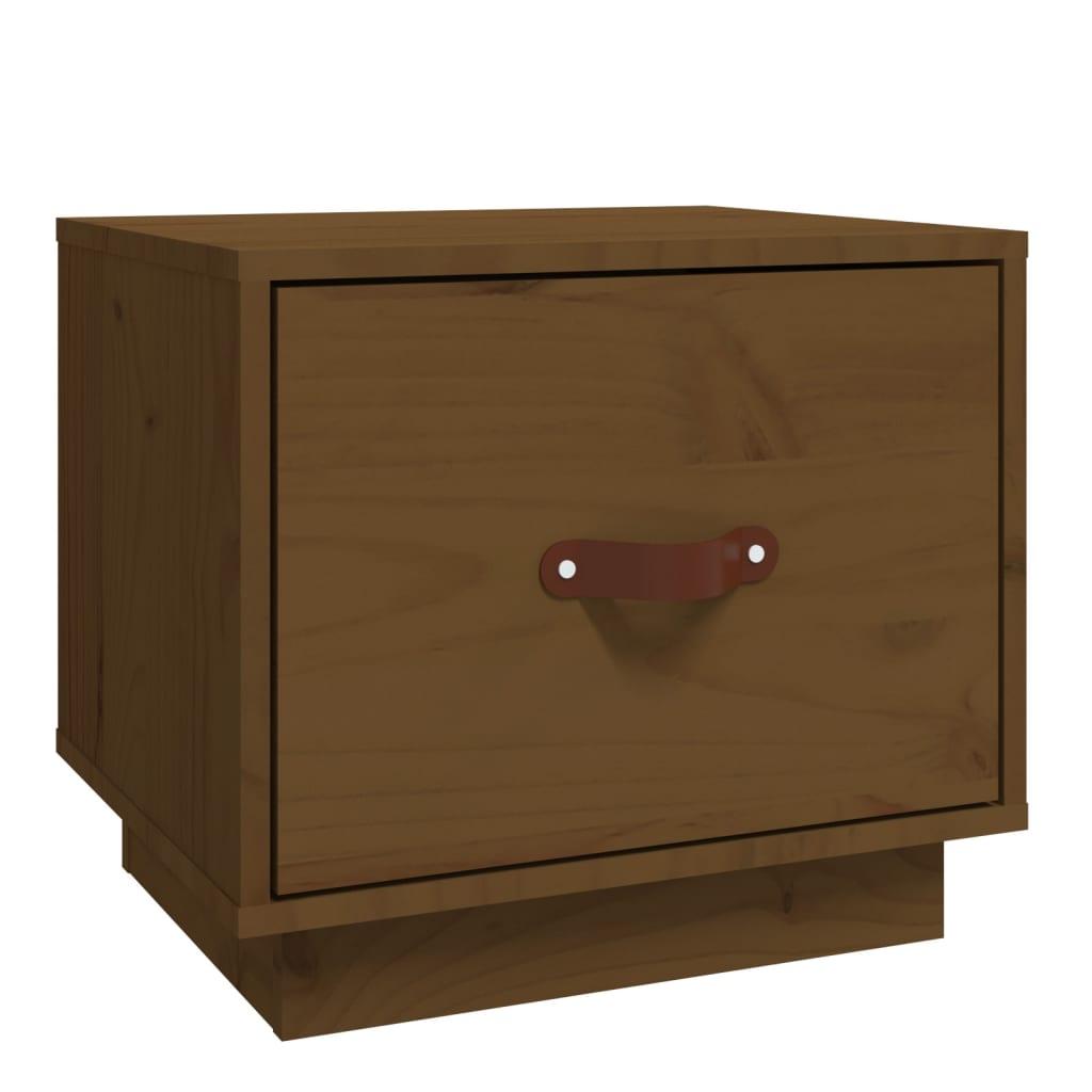 vidaXL Sängbord honungsbrun 40x34x35 cm massiv furu