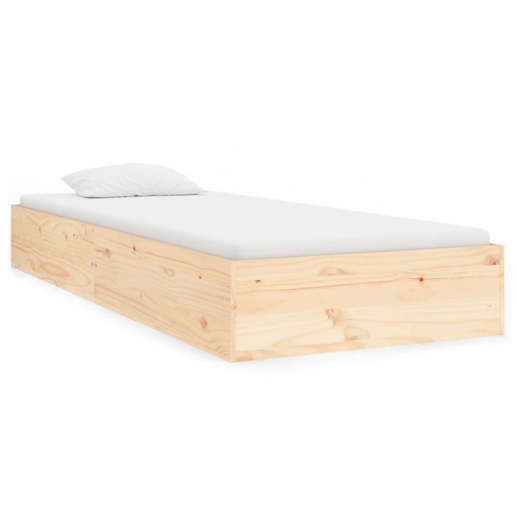 vidaXL Sängram massivt trä 90x190 cm