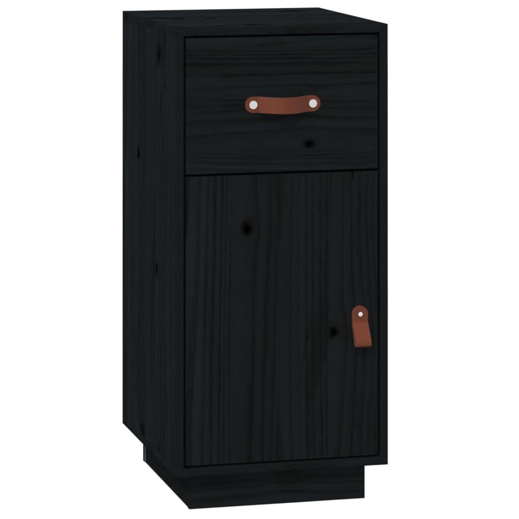 vidaXL Skåp svart 34x40x75 cm massiv furu