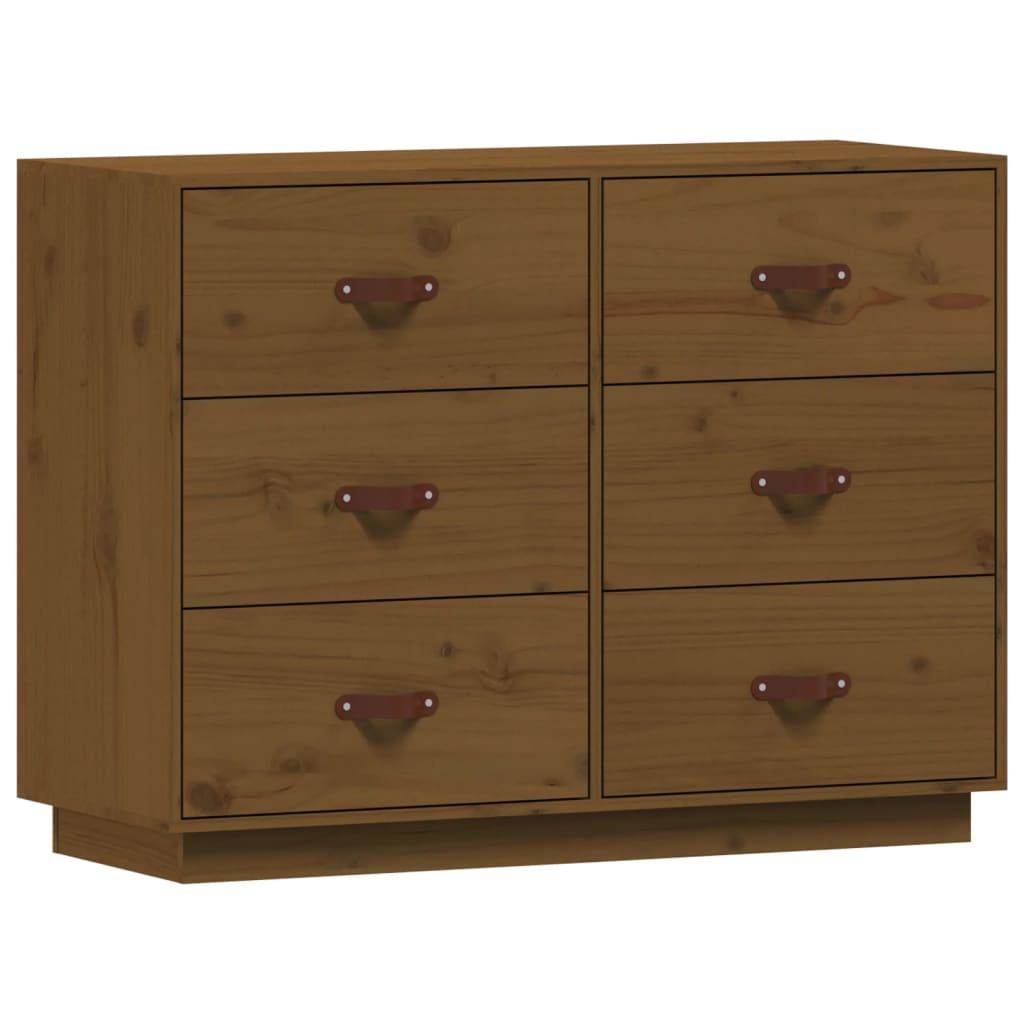 vidaXL Skänk honungsbrun 100x40x75 cm massiv furu