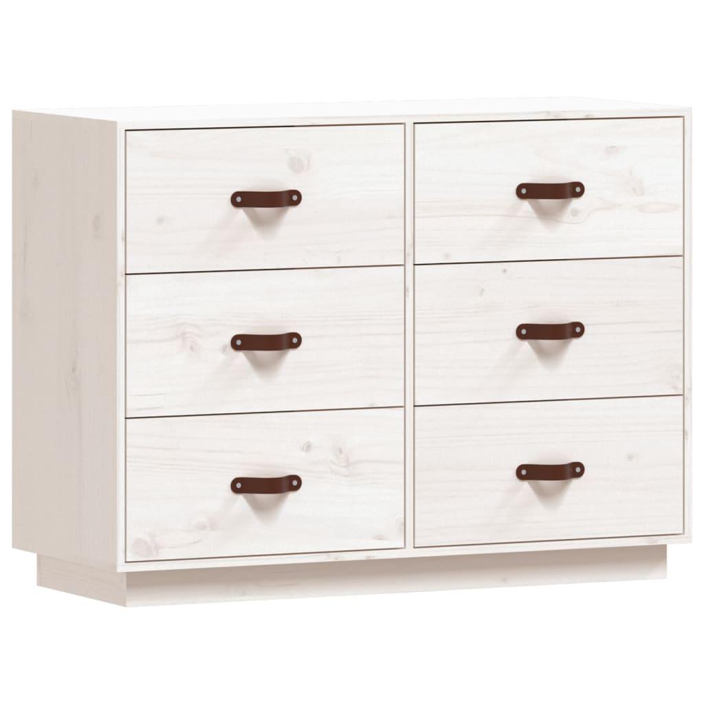 vidaXL Skåp vit 100x40x75 cm massiv furu